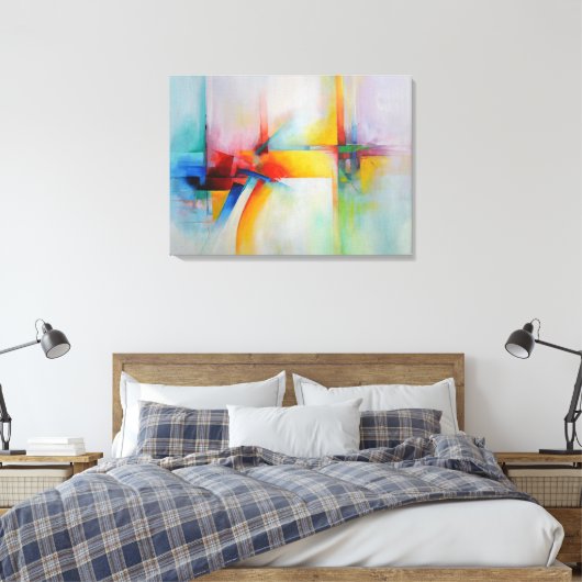 Abstracte schilderende moderne kunst canvas afdruk (Insitu (Slaapkamer))