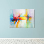 Abstracte schilderende moderne kunst canvas afdruk (Insitu (Houten vloer))