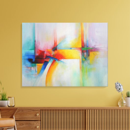 Abstracte schilderende moderne kunst canvas afdruk (Insitu (Woonkamer))