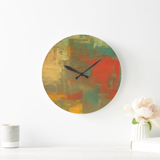 Abstracte schilderende wandklokcanvas kunst grote klok (Huis)