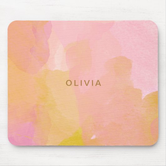 Abstracte schilderijen met roze en goudkleurige Wa Muismat (Voorkant)