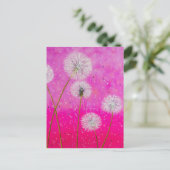 Abstracte schilderijen, roze bloemen Kunst Briefkaart (Staand voorkant)