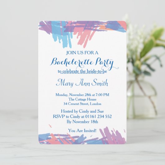 Abstracte schildering met waterverf vrijgezellenfe kaart (Staand voorkant)