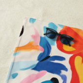 Abstracte schildering van vlinders. strandlaken (In situ)