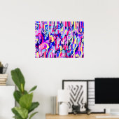 Abstracte Schildering van Vormen en Kleuren  Poster (Thuiskantoor)