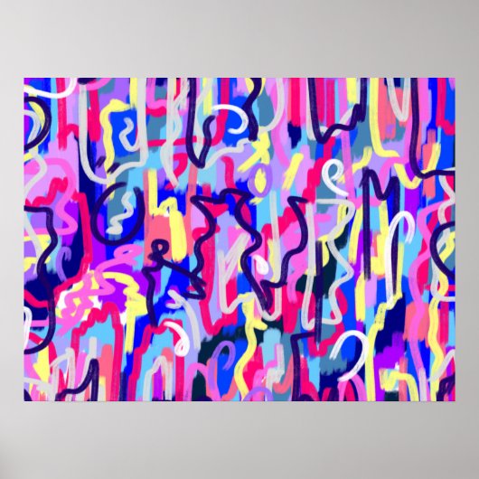 Abstracte Schildering van Vormen en Kleuren  Poster (Voorkant)