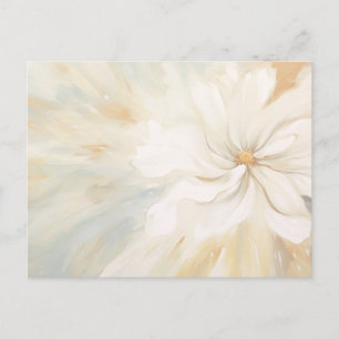 Abstracte schildering van witte bloem. Briefkaart
