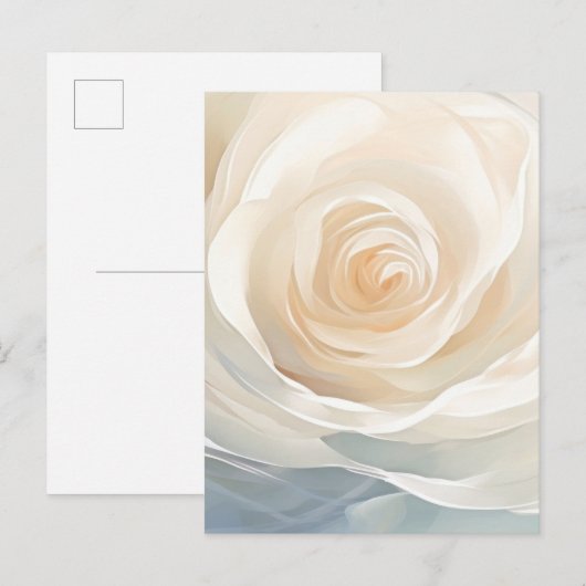 Abstracte schildering van witte roos bloem briefkaart (Voorkant / Achterkant)