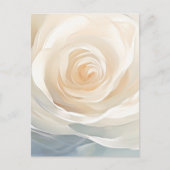 Abstracte schildering van witte roos bloem briefkaart (Voorkant)