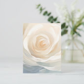 Abstracte schildering van witte roos bloem briefkaart (Staand voorkant)