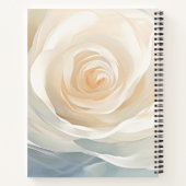 Abstracte schildering van witte roos bloem notitieboek (Achterkant)