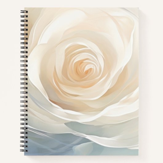 Abstracte schildering van witte roos bloem notitieboek (Voorkant)