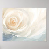 Abstracte schildering van witte roos bloem poster (Voorkant)
