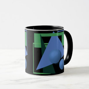 abstracte schilderkunst, abstractie, groen en zwar mok