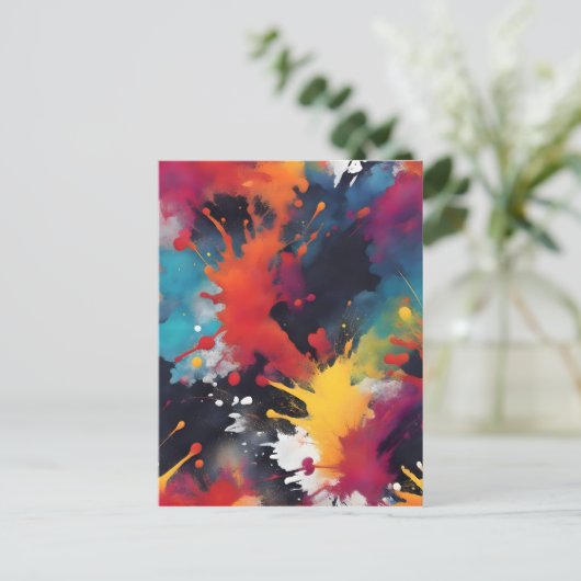 Abstracte schilderkunst briefkaart (Staand voorkant)