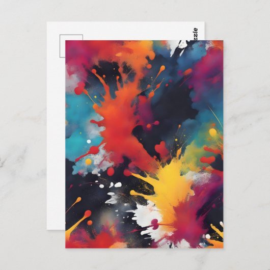 Abstracte schilderkunst briefkaart (Voorkant / Achterkant)