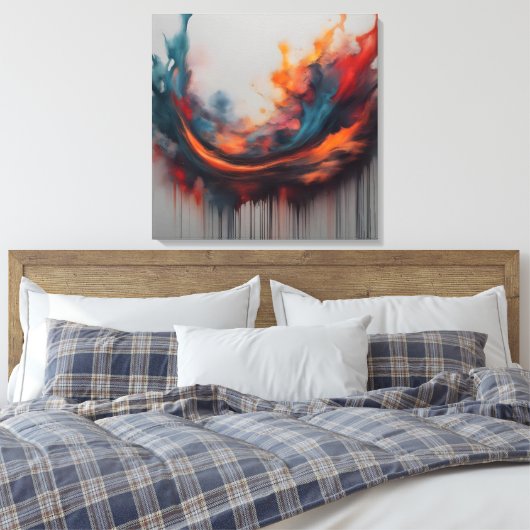 Abstracte schilderkunst canvas afdruk (Insitu (Slaapkamer))