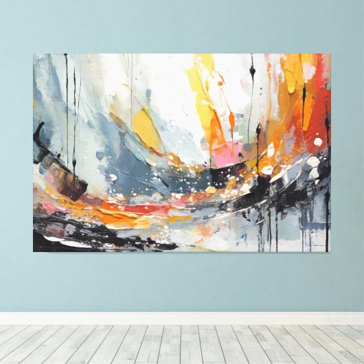 Abstracte schilderkunst  canvas afdruk (Insitu (Houten vloer))
