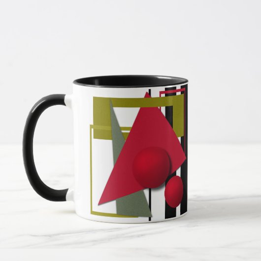 Abstracte schilderkunst, geometrische vormen mok (Links)