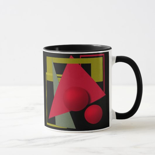 Abstracte schilderkunst, geometrische vormen mok (Rechts)
