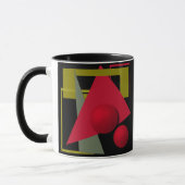 Abstracte schilderkunst, geometrische vormen mok (Links)