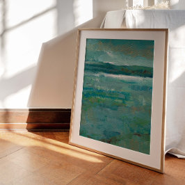 Abstracte schilderkunst in kustgebieden poster