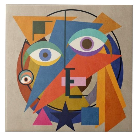 Abstracte schilderkunst - Kandinsky Famous Art Tegeltje (Voorkant)