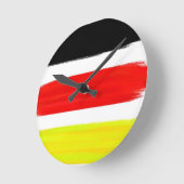 Abstracte schilderkunst met gele rode zwarte kleur ronde klok (Hoek)