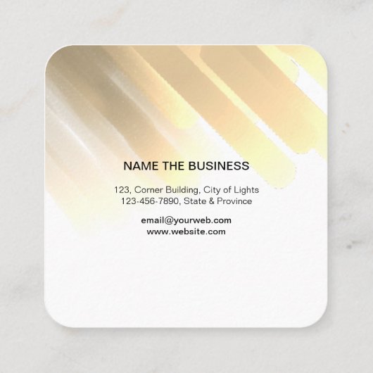 Abstracte schilderkunst met roze Waterverf tot een Vierkante Visitekaartje (Achterkant)