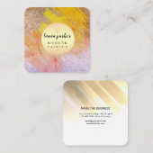 Abstracte schilderkunst met roze Waterverf tot een Vierkante Visitekaartje (Voorkant / Achterkant)