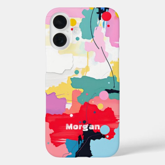 Abstracte schilderkunst spatjes/druppels, naam Case-Mate iPhone case (Achterkant)