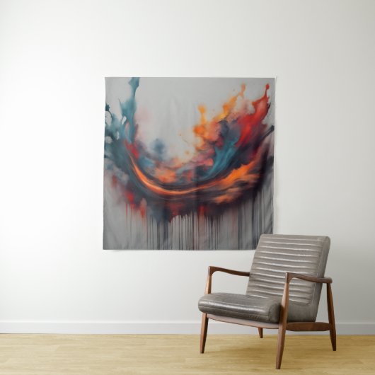 Abstracte schilderkunst wandkleed (In situ)