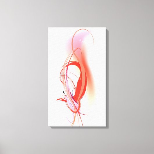 Abstracte schilderroze flamingo canvas afdruk (Voorkant)