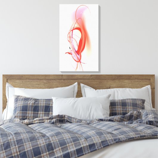 Abstracte schilderroze flamingo canvas afdruk (Insitu (Slaapkamer))