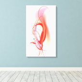Abstracte schilderroze flamingo canvas afdruk (Insitu (Houten vloer))