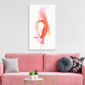 Abstracte schilderroze flamingo canvas afdruk (Insitu (Woonkamer))