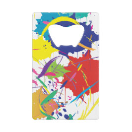 Abstracte schildersplatter Art Modern Cool.ai Creditkaart Flessenopener