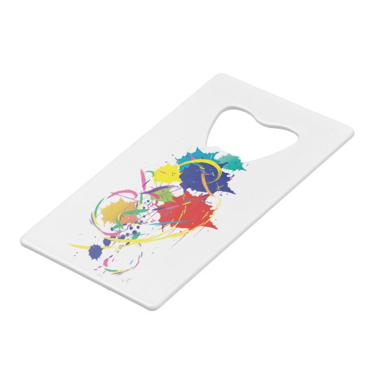 Abstracte schildersplatter Art Modern Cool.ai Creditkaart Flessenopener (Achterkant Gekanteld)