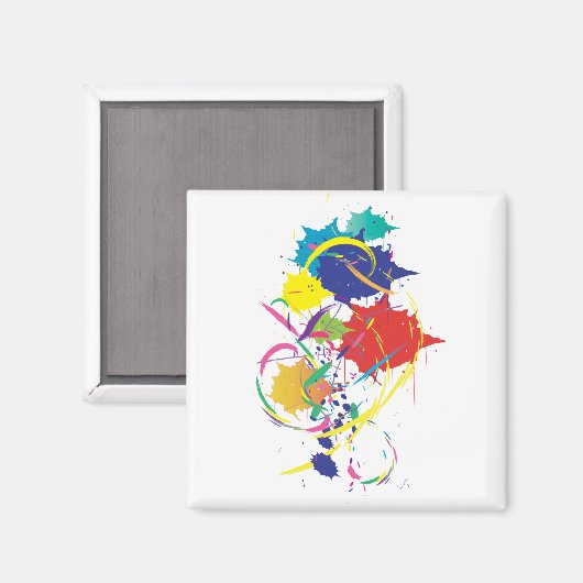 Abstracte schildersplatter Art Modern Cool.ai Magneet (Voorkant / Achterkant)
