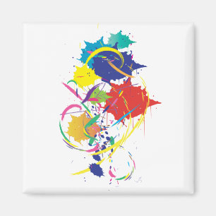 Abstracte schildersplatter Art Modern Cool.ai Magneet
