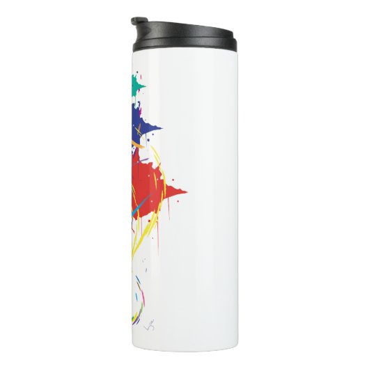 Abstracte schildersplatter Art Modern Cool.ai Thermosbeker (Geroteerd rechts)