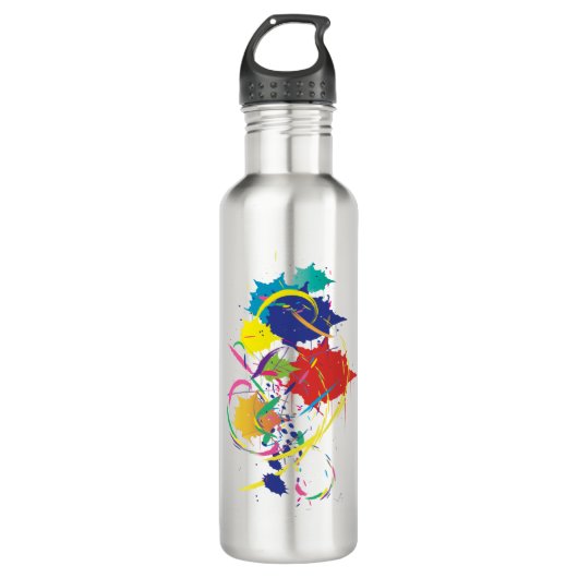 Abstracte schildersplatter Art Modern Cool.ai Waterfles (Voorkant)