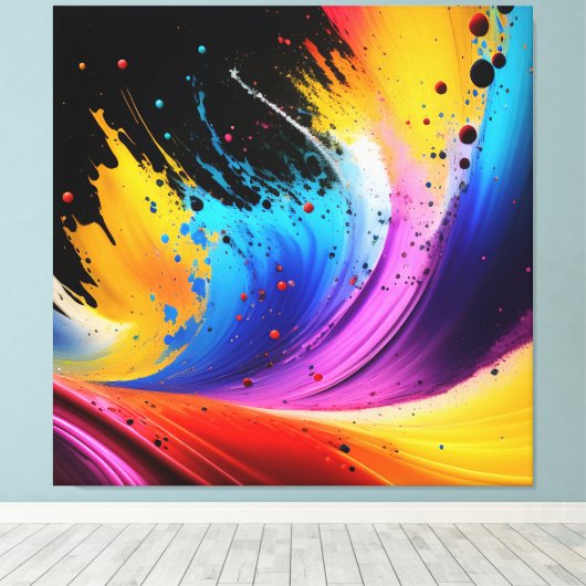 Abstracte schildersplatter — canvas afdrukken (Insitu (Houten vloer))