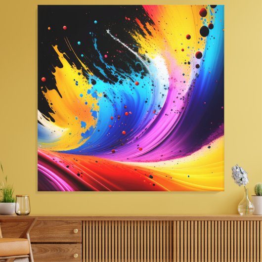 Abstracte schildersplatter — canvas afdrukken (Insitu (Woonkamer))