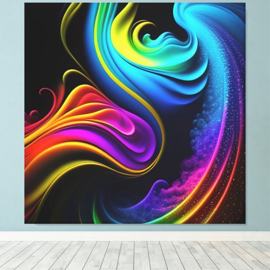 Abstracte schildersplatter — canvas afdrukken (Insitu (Houten vloer))