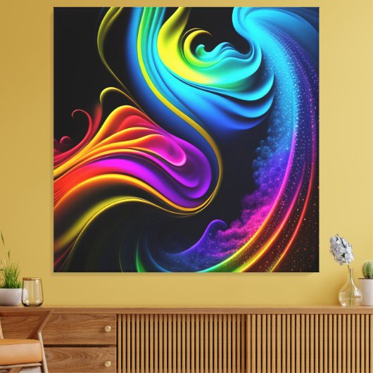 Abstracte schildersplatter — canvas afdrukken (Insitu (Woonkamer))