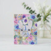 Abstracte schilderverf voor waterverf met bul briefkaart (Staand voorkant)