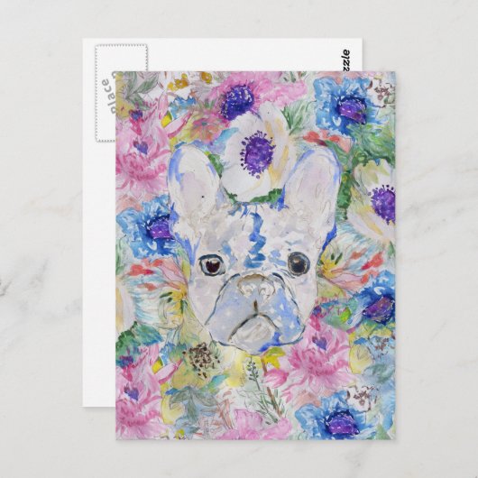 Abstracte schilderverf voor waterverf met bul briefkaart (Voorkant / Achterkant)