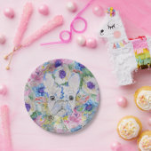 Abstracte schilderverf voor waterverf met bul papieren bordje (Feest)