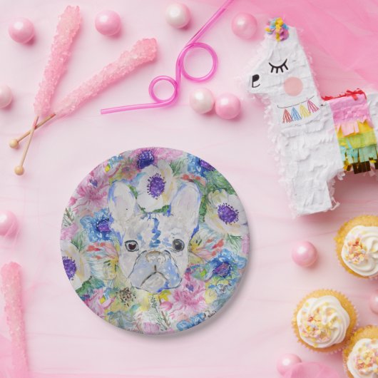 Abstracte schilderverf voor waterverf met bul papieren bordje (Feest)